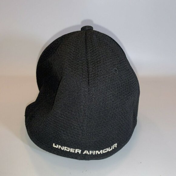 Under Armour Flexfit Heat Gear Black Hat/Cap Breathable Size Medium/Large - Picture 4 of 8